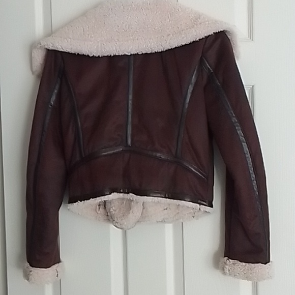Faux shearling bomber/biker jacket - Picture 2 of 3